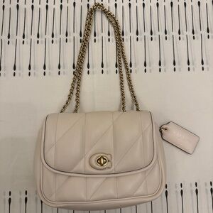 Coach Pillow Madison Shoulder Bag in Chalk with Gold Hardware